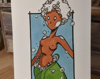 Fine Art Print - Gypsophila Mermaid - Ink - Original Art - Soe