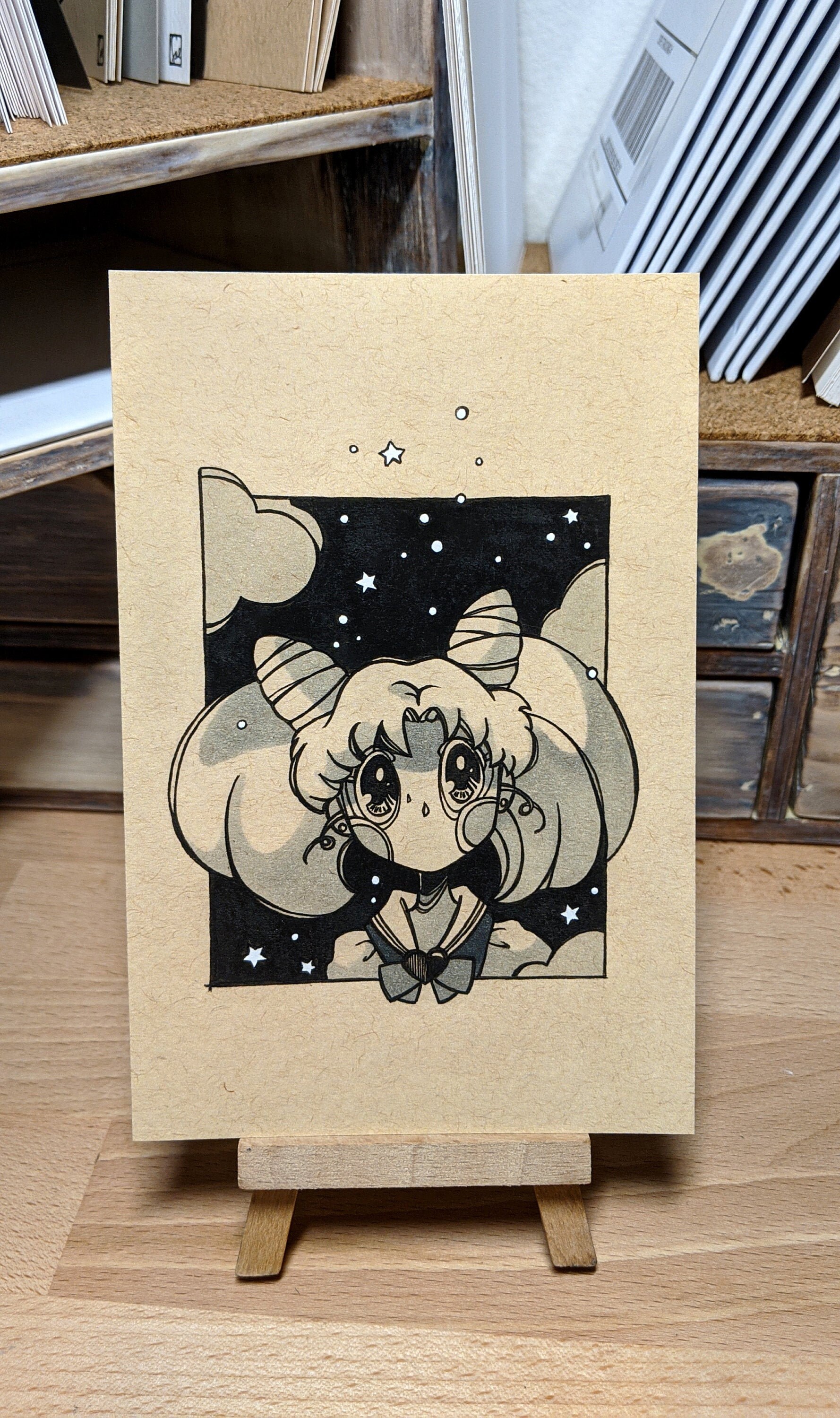 Fine Art Print - Chibiusa - Sailor Moon - Ink Drawing - Soe - Fanart