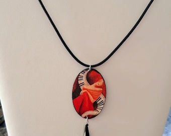Music Theme Pendant Paper Jewelry Handmade Design Artistic Necklace Piano Accessory Musician Gift Anniversary Present Birthday Idea Unique