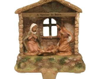 VTG Fontanini by Roman Holy Family Stocking Holder #54618 4" Tall - New in Box