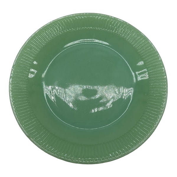 VTG Fire King Jadeite Jane Ray Dinner Plate 9" Round Jadite Green CHIPPED