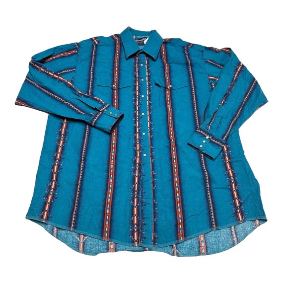 VTG Wrangler Western Shirt Men's Size 3XLT Pearl … - image 1