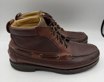 NWOB LL Bean Allagash Bison Leather Chukka Boots~hand Sewn  display picture 2