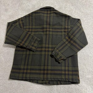 Vintage Pendleton Wool Shirt Jacket Men Sz L Green Plaid Long Sleeve Heavyweight image 2