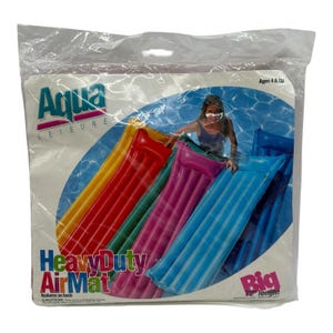 Vintage Aqua Leisure Heavy Duty Air Mat Pool Inflatable Red 72&quot; X 27&quot; 1997