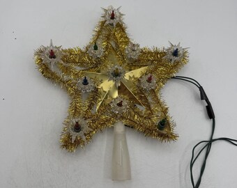 Vintage Star Tree Top Single Side 11 Lights Christmas Topper K-Mart - Tested