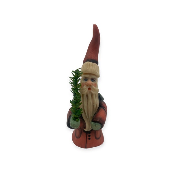 VTG 1994 Allyson Nagel Resin Santa Claus Christmas Figurine Holding Tree 4.75"