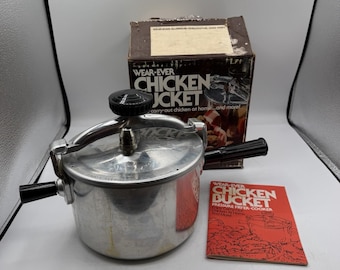 Vintage Wear-Ever Chicken Bucket 4 Quart Low Pressure Cooker Fryer #90004 w/ Box