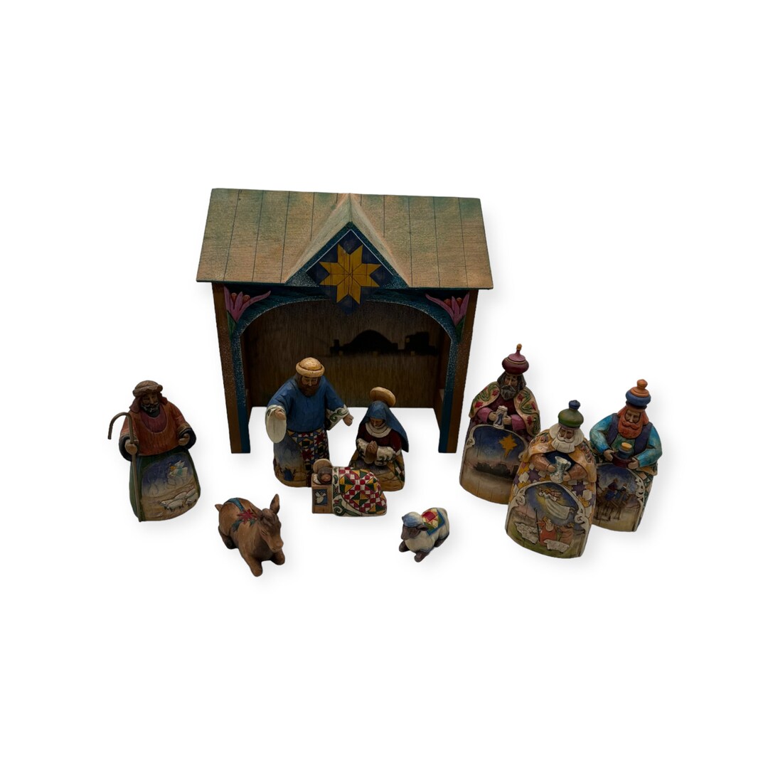 Jim Shore Mini Nativity Set of 10 Figurines Heartwood Creek Etsy