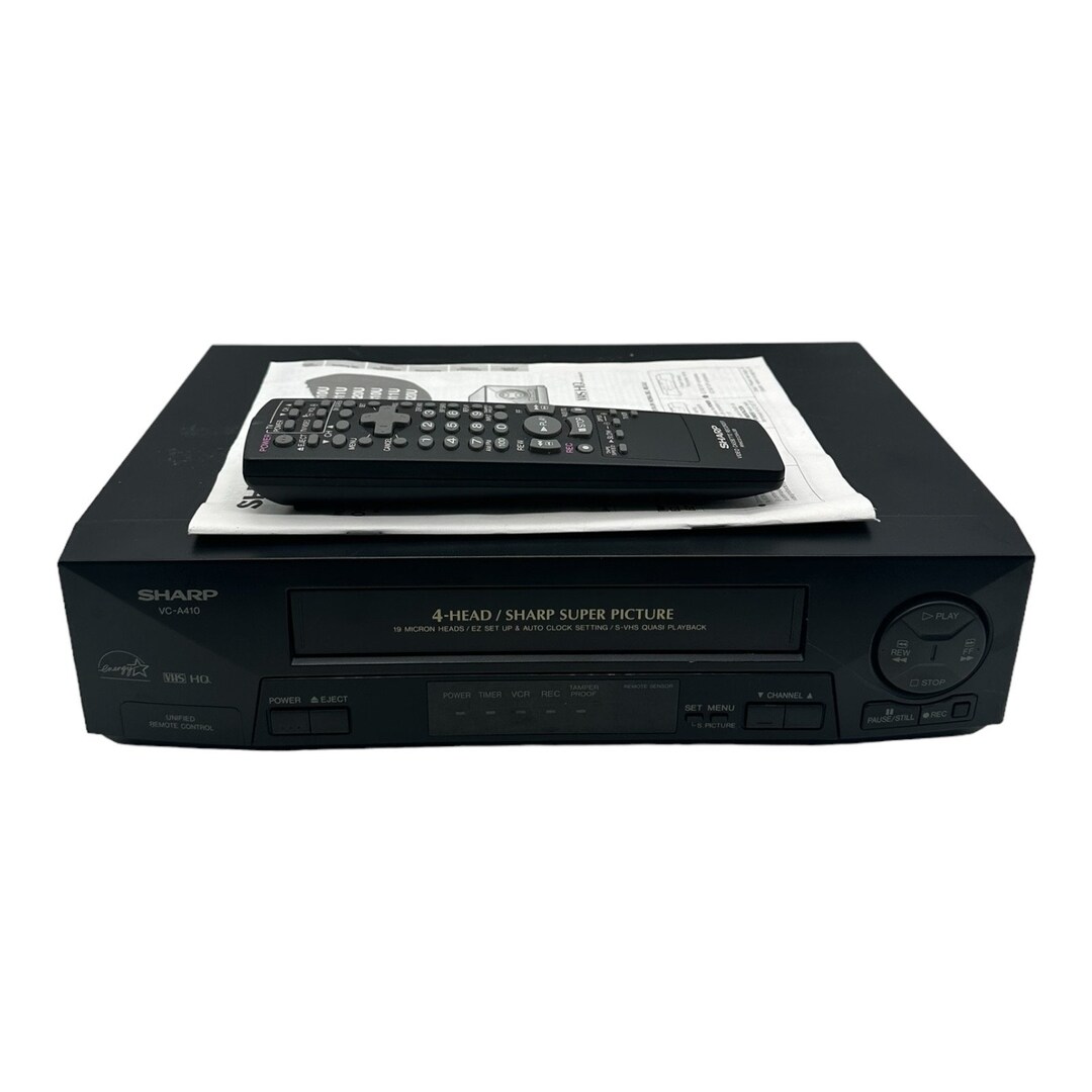Sharp VC-A410 VCR 4-head VHS Player Recorder W/ Remote & Manual Tested