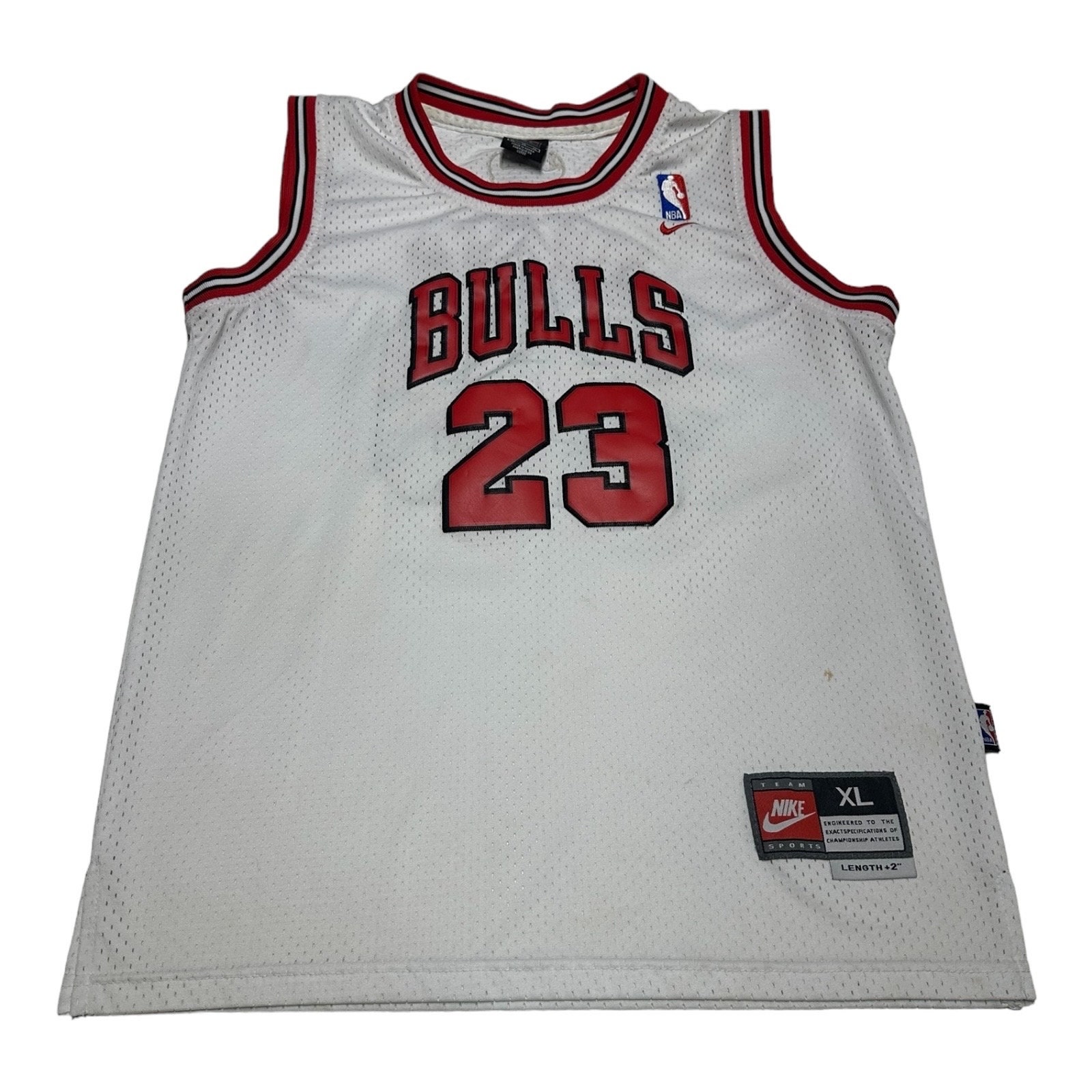 Nike Michael Jordan Jersey Youth Kids Size XL Chicago Bulls White Sewn Length 2 Etsy
