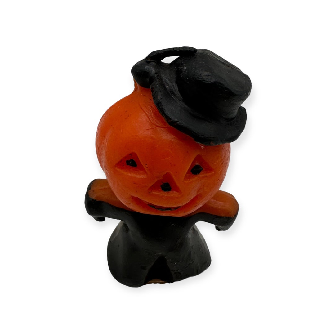 Vintage Halloween Gurley Candle Pumpkin W/ Top Hat Etsy