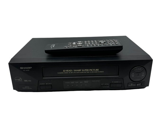 Sharp VCA410U VCR 4 Head VHS Player Video Cassette Recorder W/ Remote