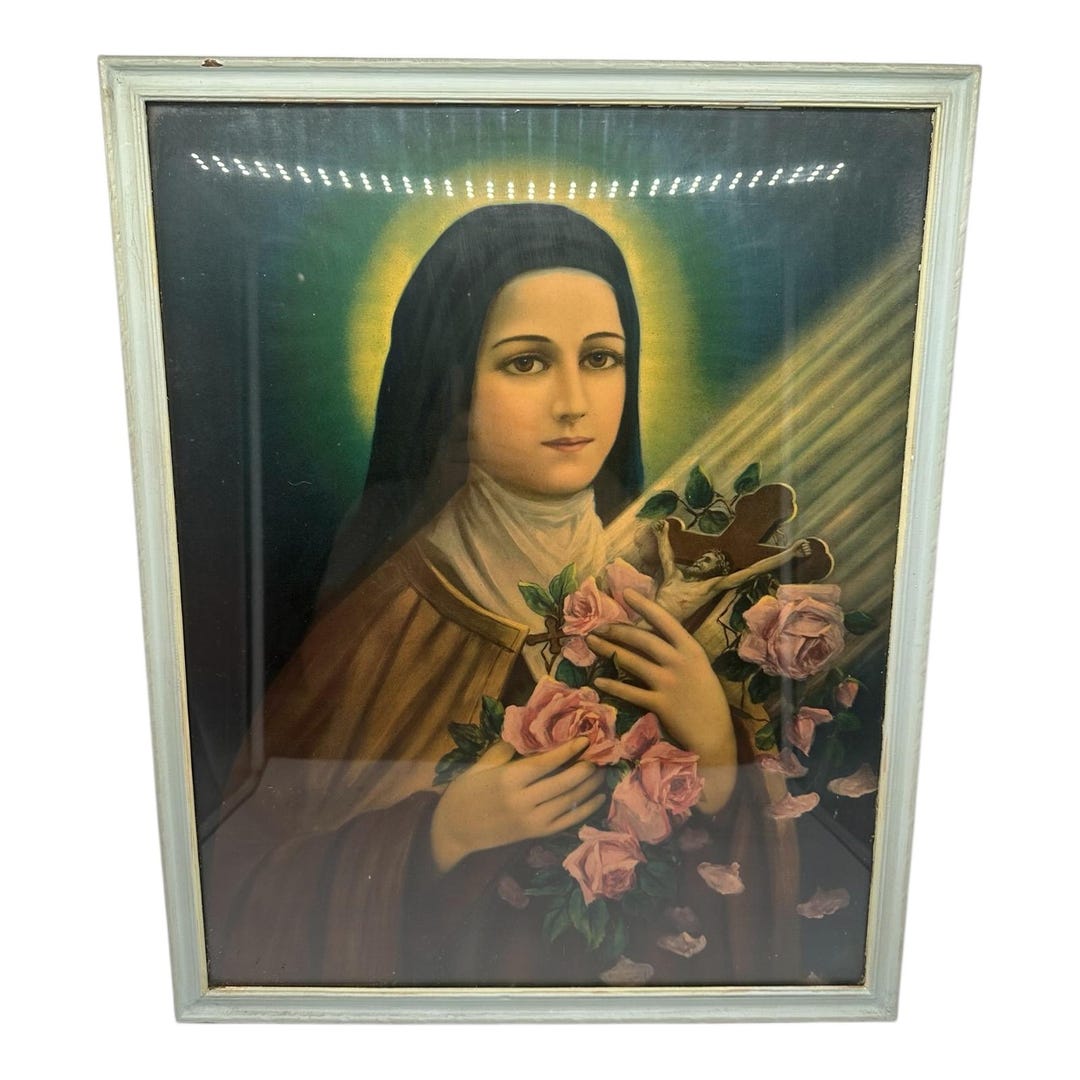 Vintage St Therese Lisieux the Little Flower Framed Print 21" X 17.25 ...