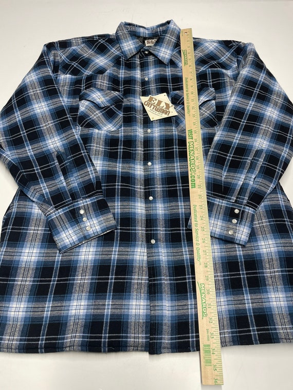 Vintage Ely Cattleman Blue Plaid Pearl Snap Insul… - image 4