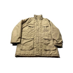 VTG 80s American Jac Beige Insulated 4 Pocket Fleece Lined Jacket Sz 1X XL