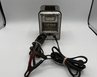Vintage Schauer Viking Battery Charger Model VA612 6 and 12 Volt - Tested Works