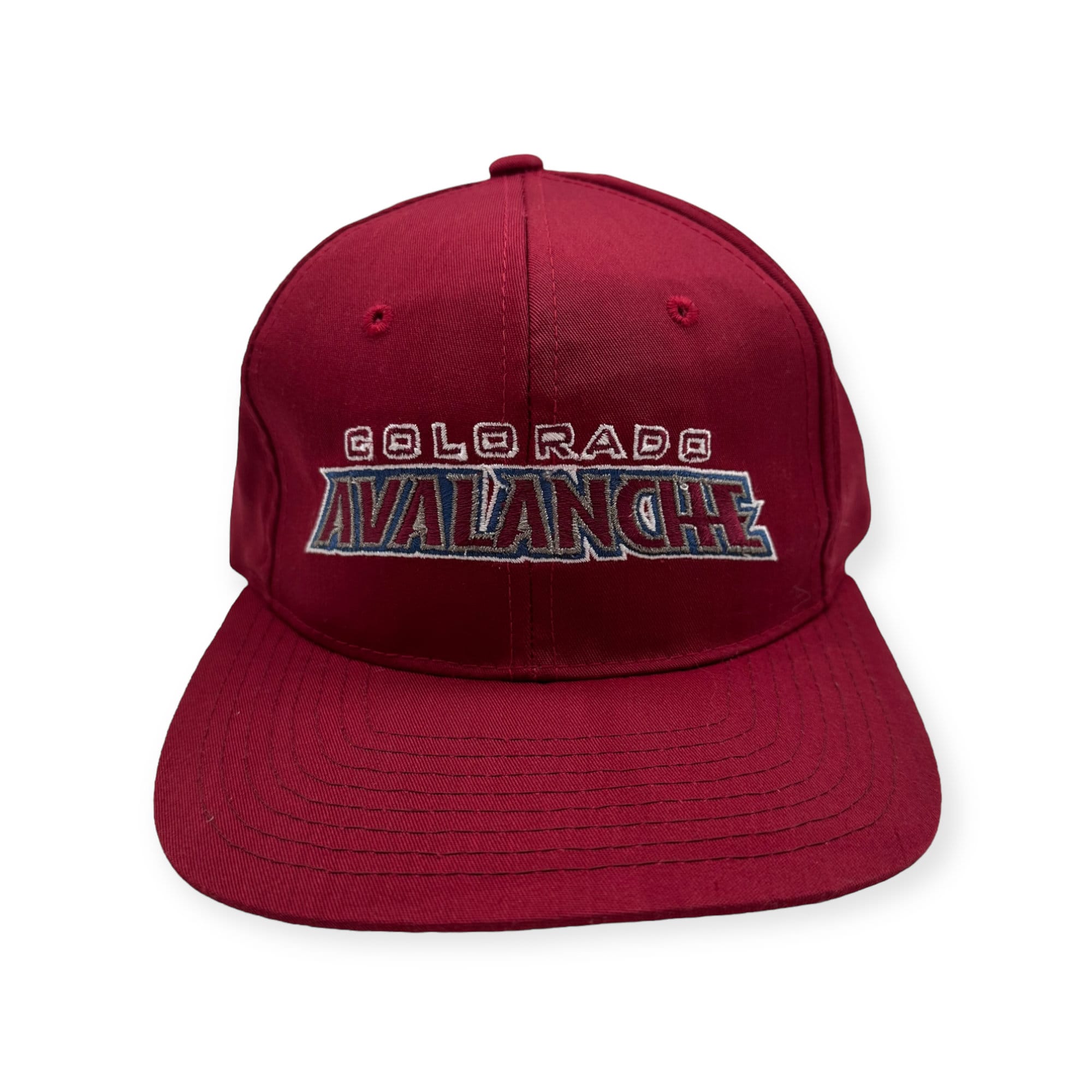 vtg rare nhl colorado avalanche logo 7 two tone snapback hat cap