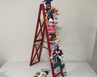 Vintage Mr Christmas Mickeys Tree Trimmers Animated Friends 4' Ladder FOR PARTS