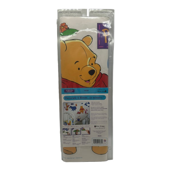 Vintage Disney Winnie The Pooh Jumbo Stick-Ups Peel & Stick Decals Press Prints