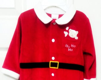 Vintage Little Wonders Infant Baby Christmas Santa Sleepwear Pajamas - Jumper 6-9 Months