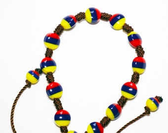 Handgemachtes Tricolor Perlen Armband, Kolumbianischer Perlenschmuck