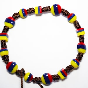 Braccialetto di perline colombiano, gioielli tricolori fatti a mano