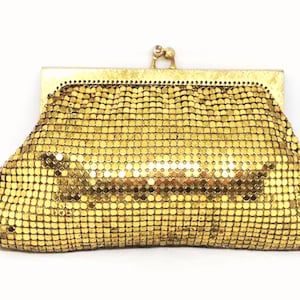 Combo Set Vintage Whiting and Davis,Gold Mesh Purse, Collectible, Kiss Clasp Clutch, Coin Makeup Evening 1940s Small Silver Mesh Purse