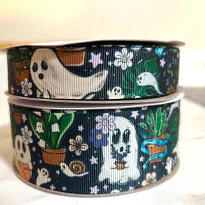 Ghosts with plants ribbon, USDR ribbon for bows, DIY