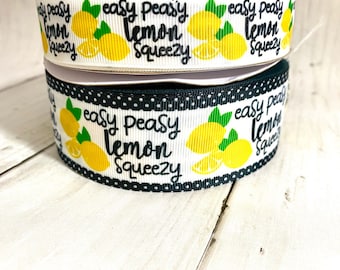 Easy Peasy/ Lemon USDR/ ribbon for bows US Designer ribbon (Sold per yard)