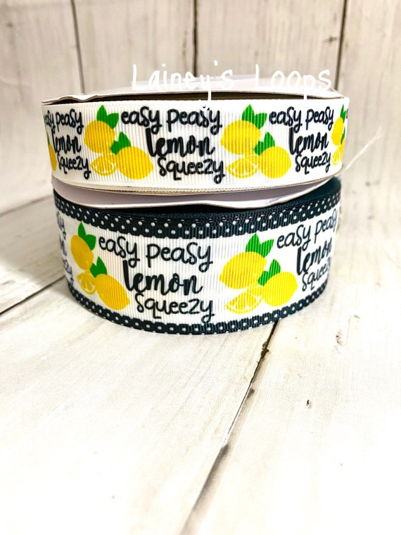 Easy Peasy/ Lemon USDR/ ribbon for bows US Designer ribbon (Sold per yard)