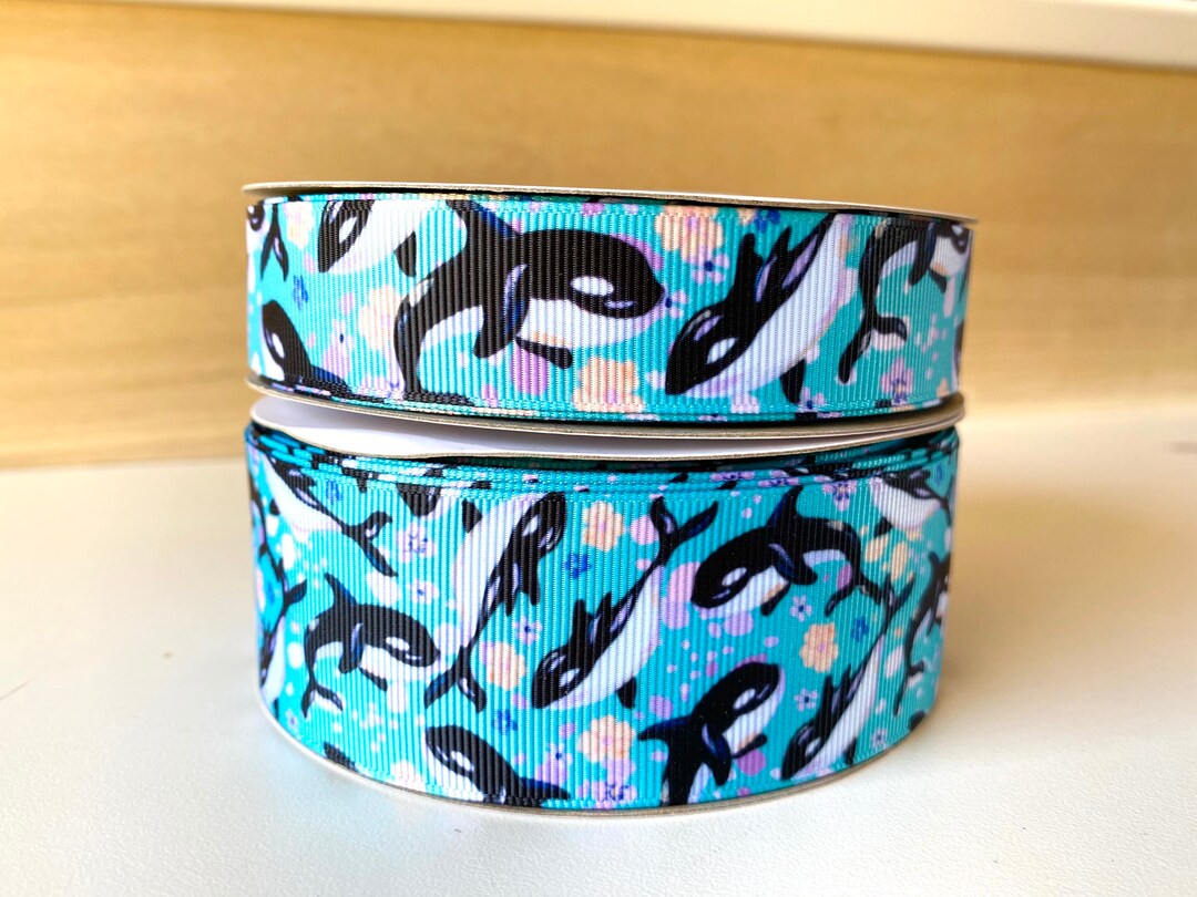 Orca Whale Ribbon, USDR, Whale Ribbons for DIY, Crafts, Bows, Dog ...