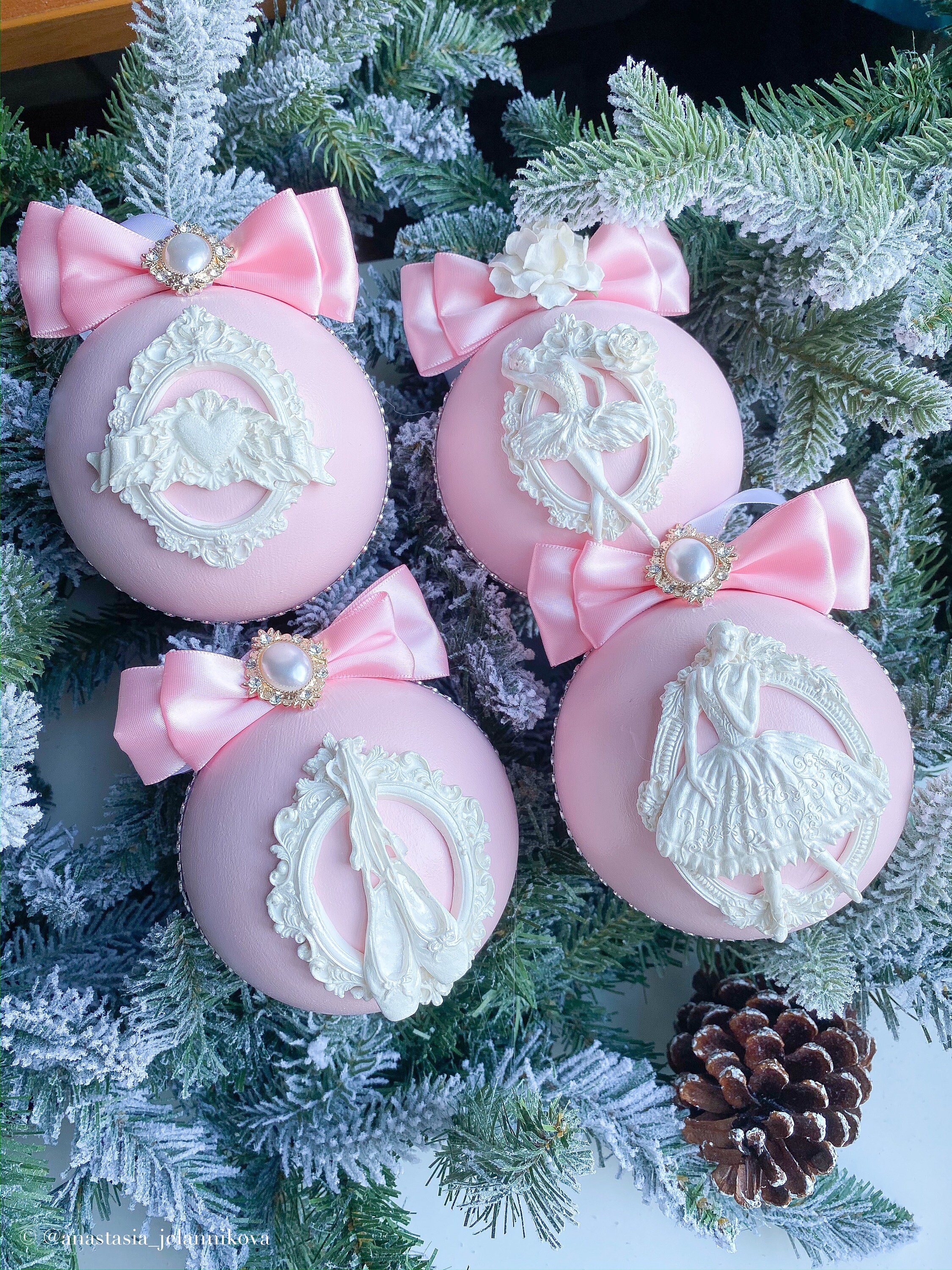 Pink ballerina christmas decorations Clearance