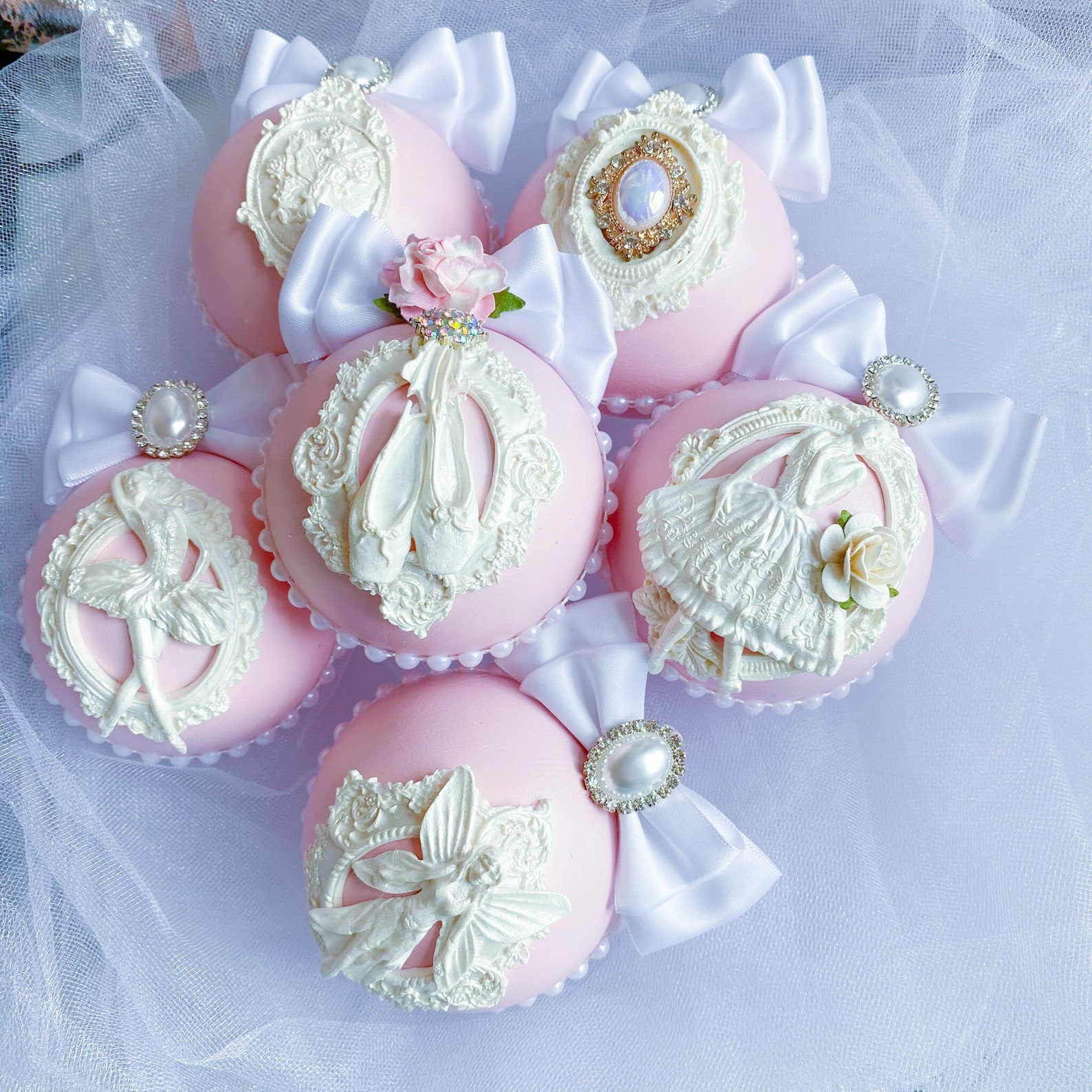 Christmas Ornaments Set of Elegant Christmas Ornaments Pearl Etsy