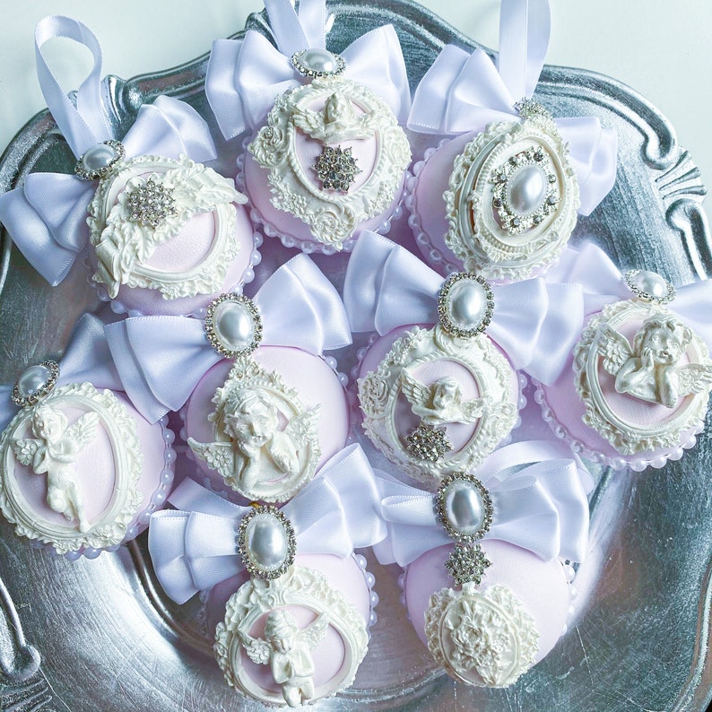 Pink Christmas Ornament Set Angel Pink Baubles Decor Set Tree - Etsy