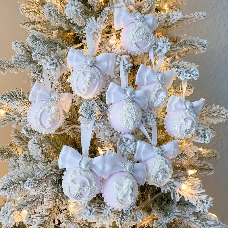Pink Christmas Ornament Set 