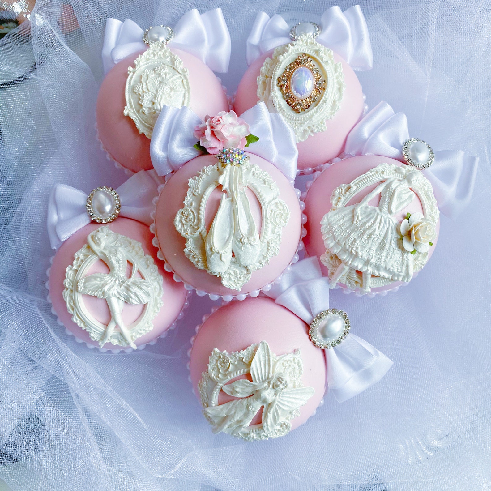 Christmas Ornaments Set of Elegant Christmas Ornaments Pearl Etsy