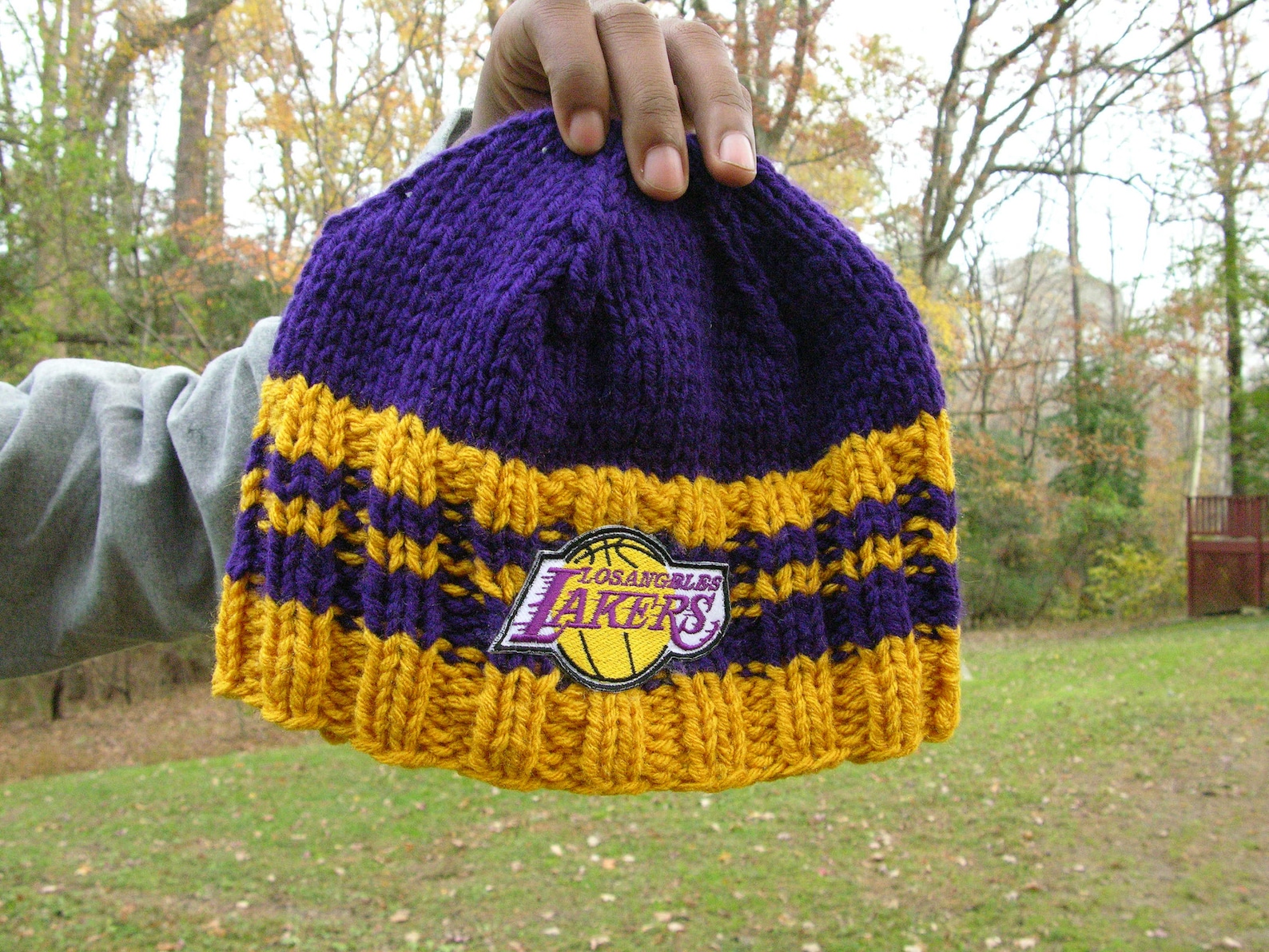 Extra Large Las Angeles Lakers Knit Hats Beanie Style Etsy