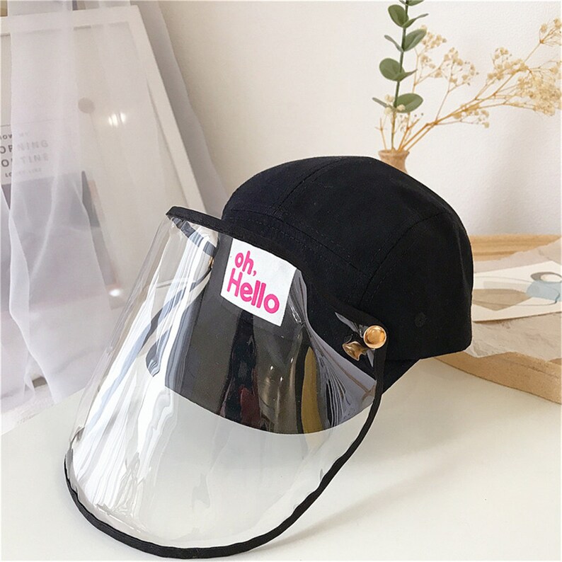 Children Hap With Shield,Cartoon Removable Face Shield Hat,HatCaps For Children. Hello Kids Cap Face Shield Casquette Anti-Dust Baby Cap