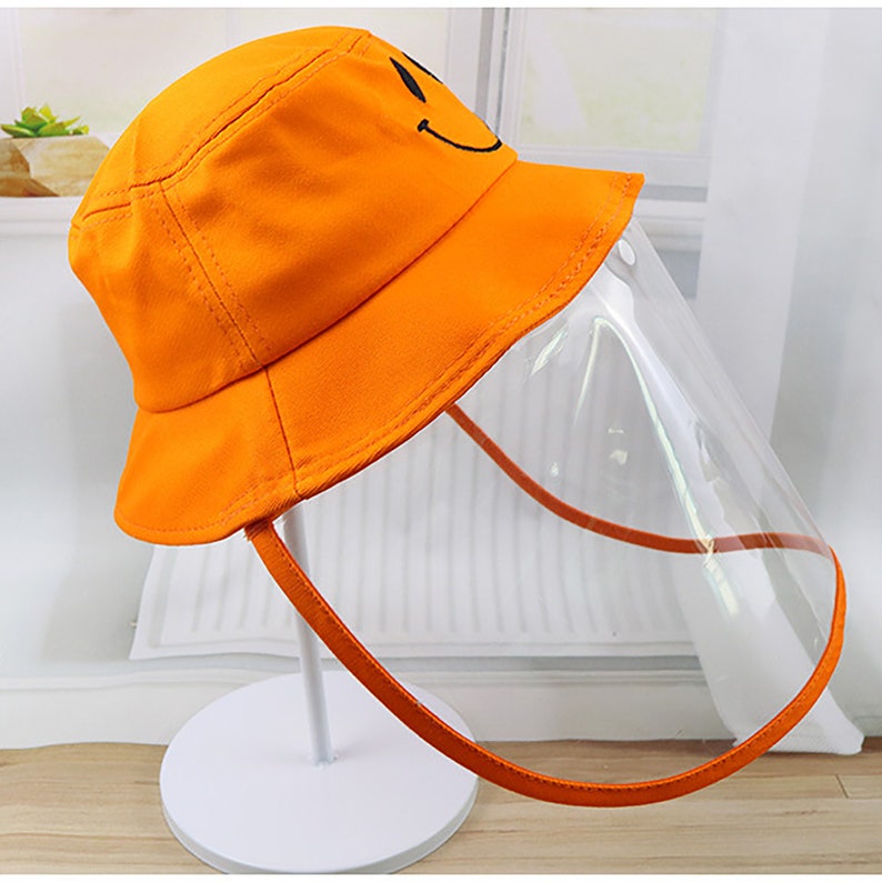 Smiley Face Baseball Cap Removable Face Shield Hat Face Shield Hat Anti-Dust Cap Smile Children Bucket Hat Hat with Shield For Children