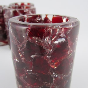 Decorative Resin Shot Glass Shotglass (Toothpick Holder) - Deep Red Fire Glass