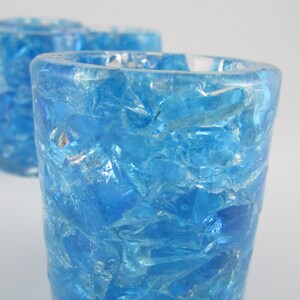 Decorative Resin Shot Glass Shotglass (Toothpick Holder) - Blue Fire Glass