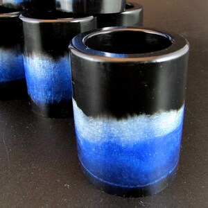 Decorative Resin Shot Glass Shotglass (Toothpick Holder) - Black, Opalescent Light Blue & Opalescent Dark Blue