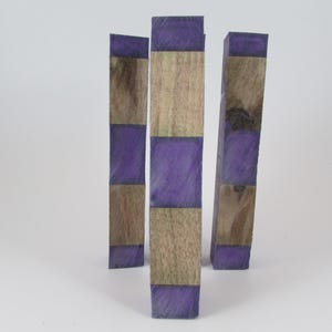 Bolígrafos híbridos en blanco: madera estabilizada con remolinos de resina de aluminio perlado violeta "Slow Clear"