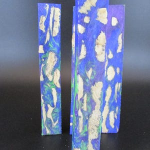 Hybrid Pen Blanks - Stabilized Cholla Cactus Skeleton in Blue, Green & Purple Swirls of Alumilite 'Slow Clear' Resin