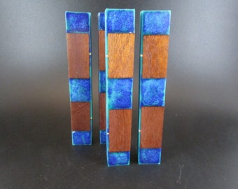 Flans de stylos hybrides - Chêne rougeâtre en opalescent tourbillonnant turquoise et bleu foncé Alumilite Slow Clear Resin