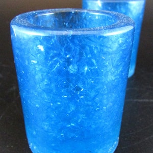 Decorative Resin Shot Glass Shotglass (Toothpick Holder) - Blue Fire Glass