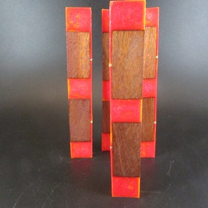 Espacios en blanco para bolígrafos híbridos - Roble rojizo en resina Alumilite Slow Clear Opalescent Swirled Red y Orange