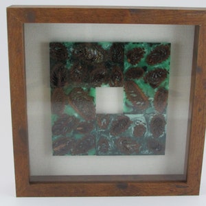 Stabilized Pine Cone and Resin Art Wall Hanging - Opalescent Green