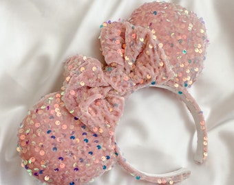 Cotton Candy sparkle sequin mouse ears - Spring Minnie ears